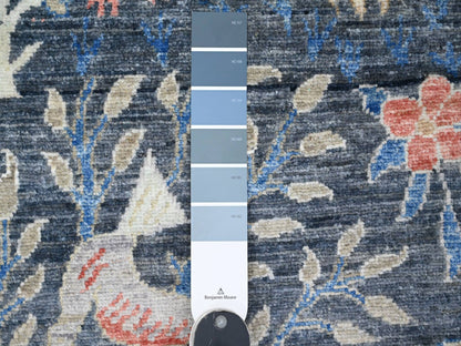 Blue 2'8" x 15'11" Oushak And Peshawar Hand knotted Wool Rug - Sku: O020425