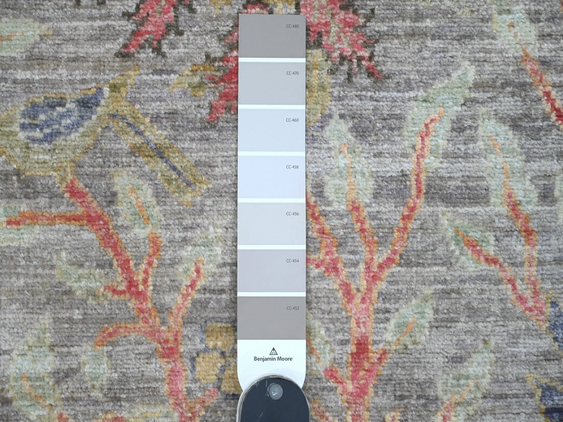 Peshawar Oushak hand-knotted wool runner in Gray, 2'7" x 9'9" — SKU O020426 (view 3)