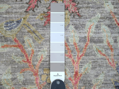 Peshawar Oushak hand-knotted wool runner in Gray, 2'7" x 9'9" — SKU O020426 (view 3)
