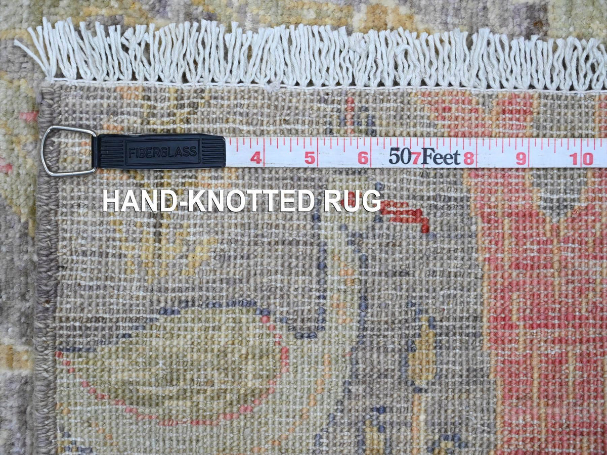 Peshawar Oushak hand-knotted wool runner in Gray, 2'7" x 9'9" — SKU O020426 (view 6)