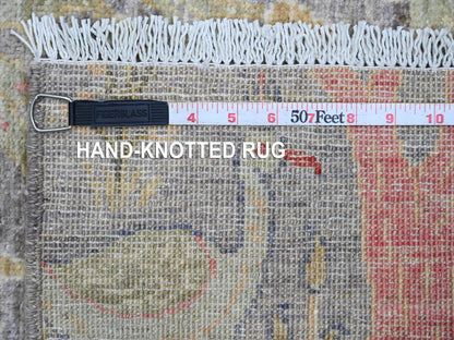 Peshawar Oushak hand-knotted wool runner in Gray, 2'7" x 9'9" — SKU O020426 (view 6)