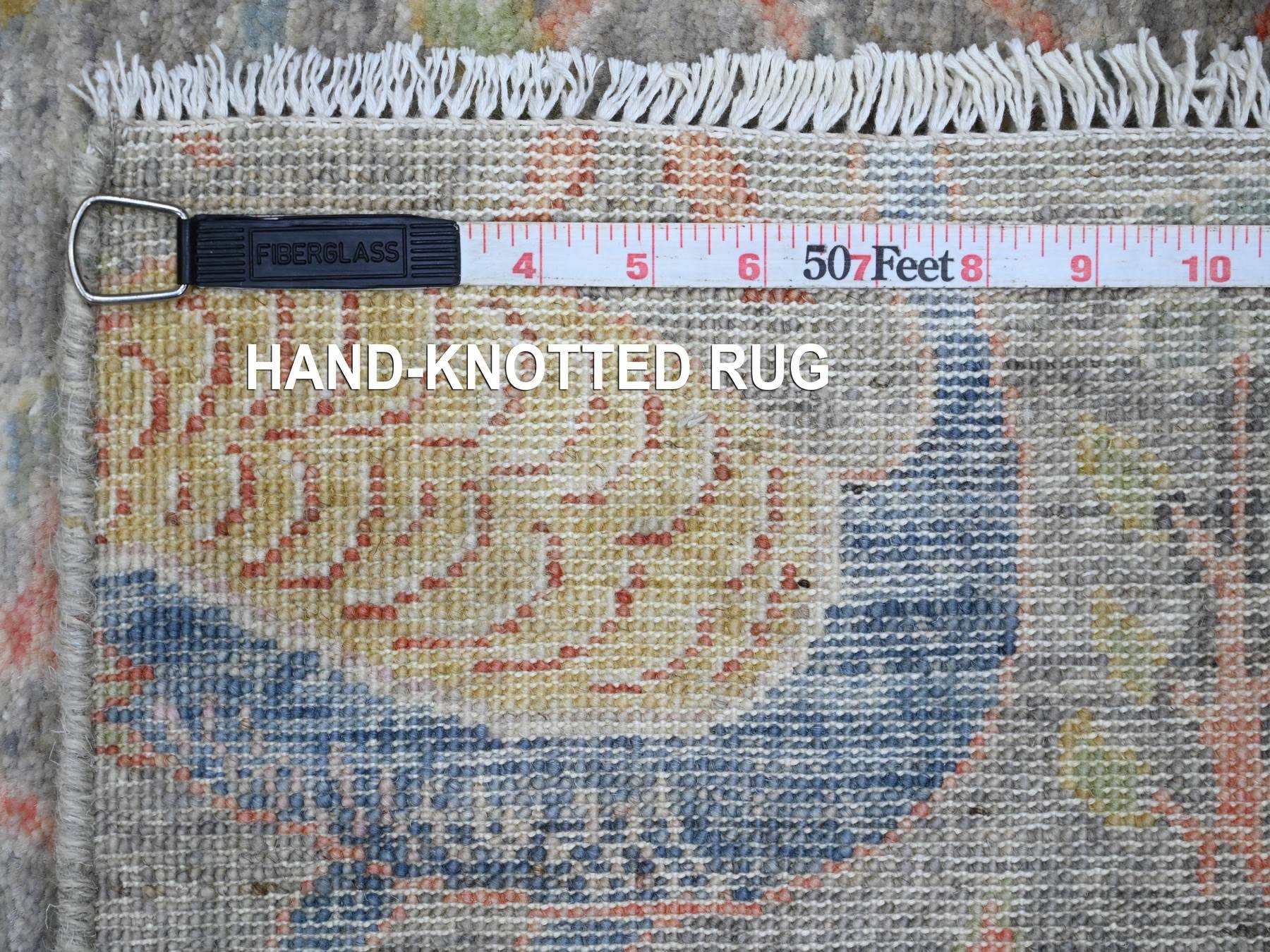 Peshawar Oushak hand-knotted wool runner in Gray, 2'7" x 22' — SKU O020435 (view 6)