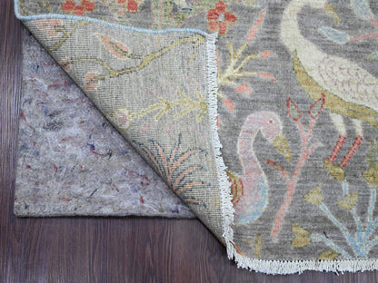 Peshawar Oushak hand-knotted wool runner in Gray, 5'1" x 11'11" — SKU O020441 (view 2)