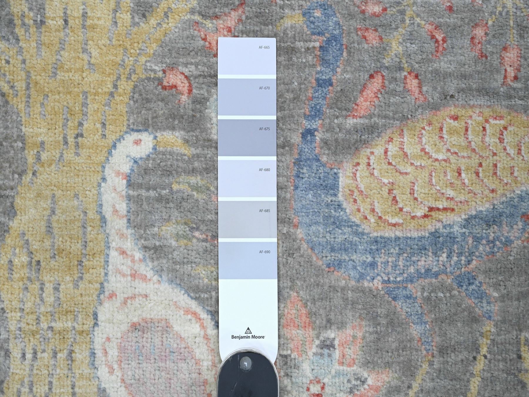 Peshawar Oushak hand-knotted wool runner in Gray, 5'1" x 11'11" — SKU O020441 (view 3)
