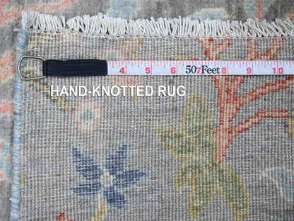 Peshawar Oushak hand-knotted wool runner in Gray, 5'1" x 11'11" — SKU O020441 (view 6)
