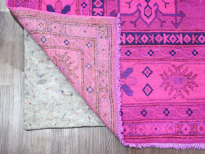 Kazak Kazak hand-knotted wool rug in Overdyed & Pink, 6' x 8'6" — SKU O020444 (view 2)