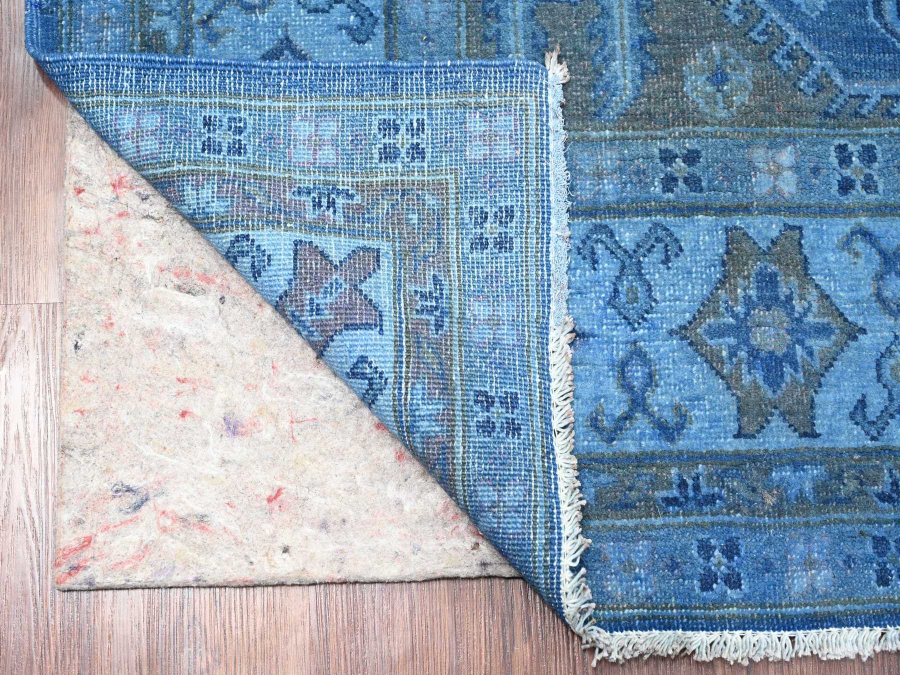 Kazak Kazak hand-knotted wool rug in Overdyed & Blue, 6'2" x 8'5" — SKU O020445 (view 2)