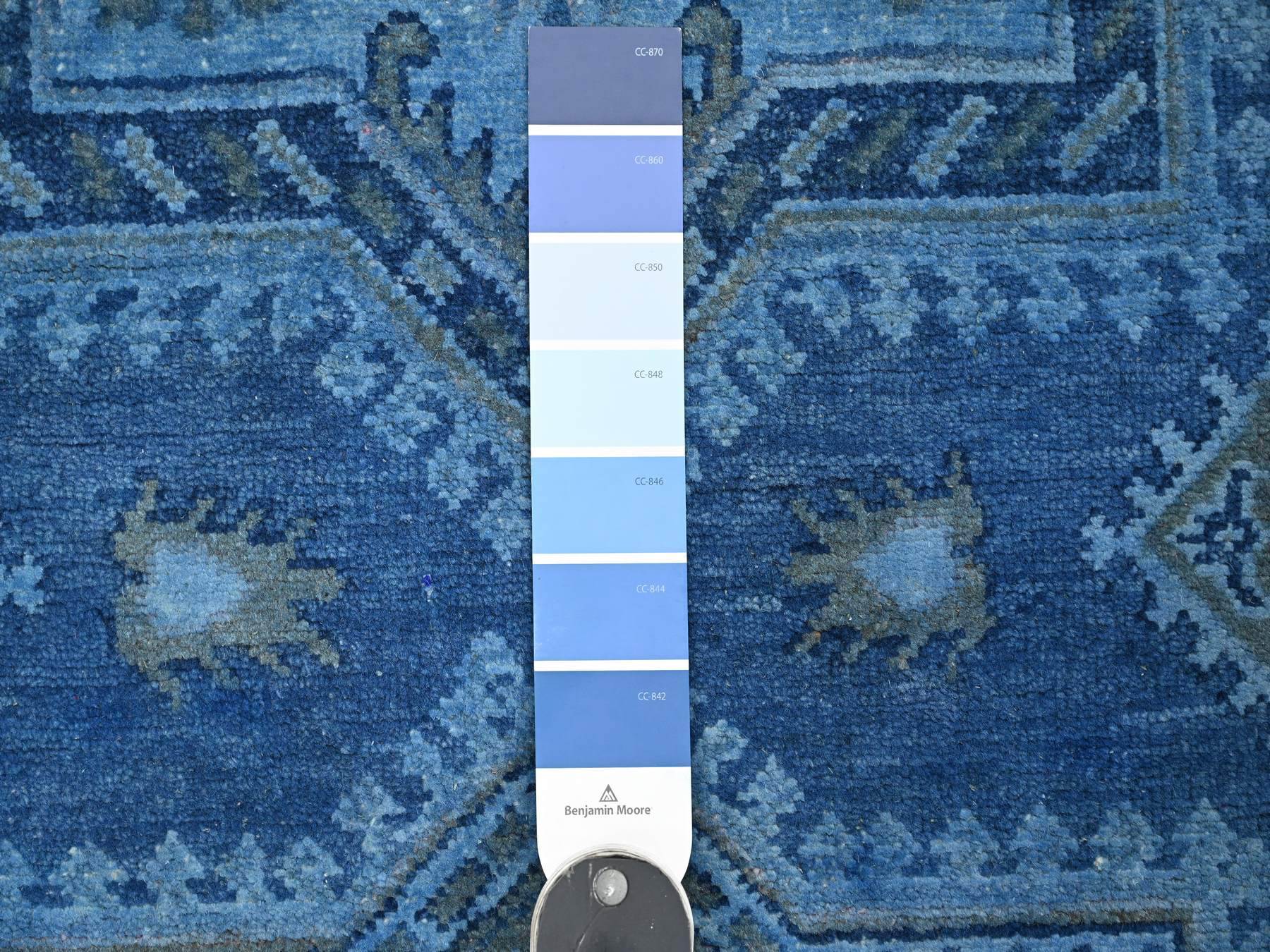Kazak Kazak hand-knotted wool rug in Overdyed & Blue, 6'2" x 8'5" — SKU O020445 (view 3)