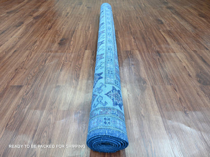 Kazak Kazak hand-knotted wool rug in Overdyed & Blue, 6'2" x 8'5" — SKU O020445 (view 4)