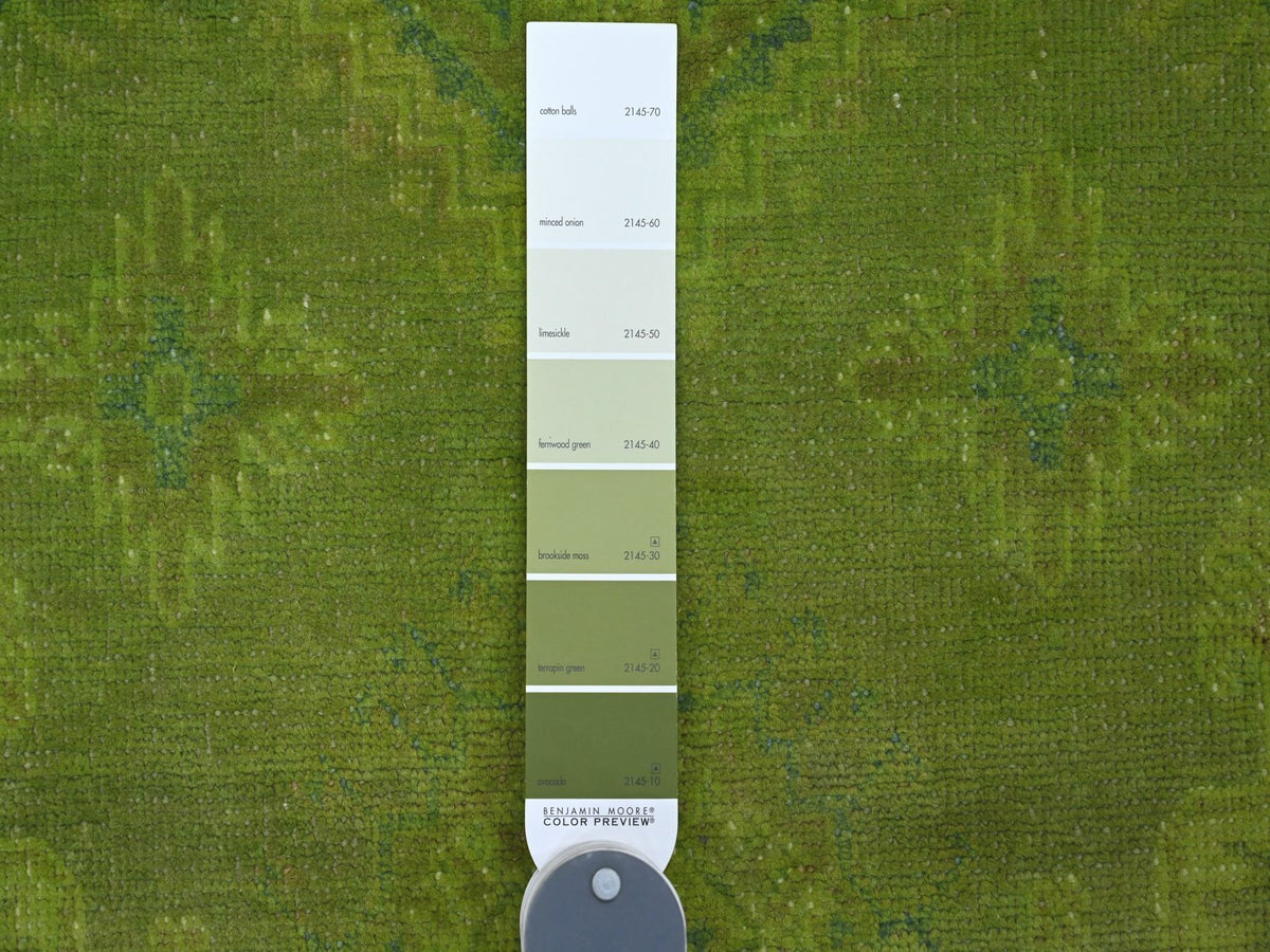 Kazak Kazak hand-knotted wool rug in Overdyed & Green, 4'10" x 6'9" — SKU O020446 (view 3)