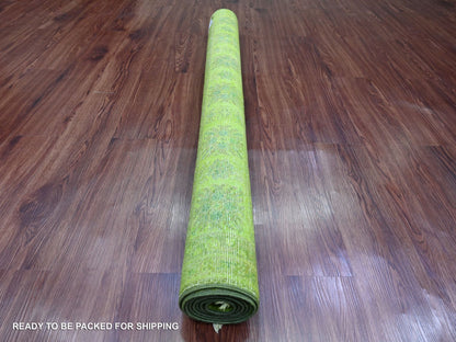 Kazak Kazak hand-knotted wool rug in Overdyed & Green, 4'10" x 6'9" — SKU O020446 (view 4)