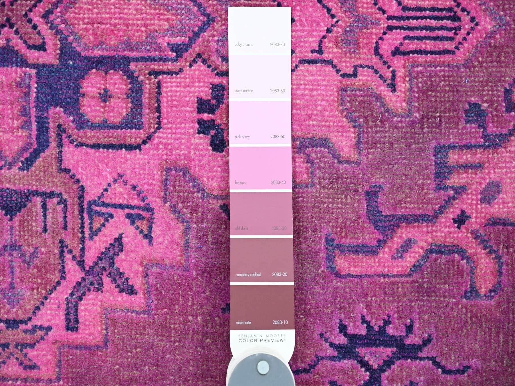 Kazak Kazak hand-knotted wool rug in Overdyed & Pink, 5'7" x 7'9" — SKU O020447 (view 3)
