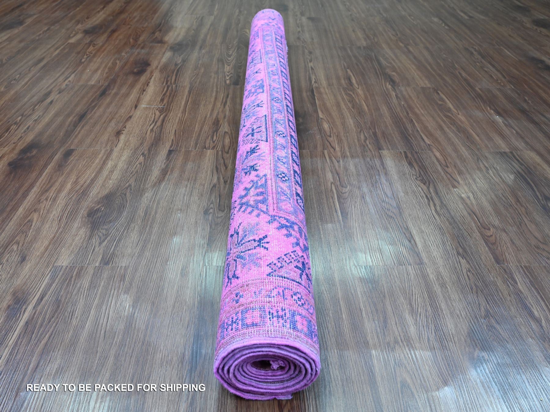 Kazak Kazak hand-knotted wool rug in Overdyed & Pink, 5'7" x 7'9" — SKU O020447 (view 4)