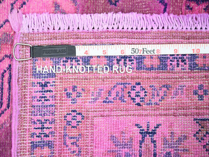 Kazak Kazak hand-knotted wool rug in Overdyed & Pink, 5'7" x 7'9" — SKU O020447 (view 6)