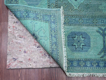 Kazak Kazak hand-knotted wool rug in Overdyed & Blue, 7'9" x 9'6" — SKU O020449 (view 4)