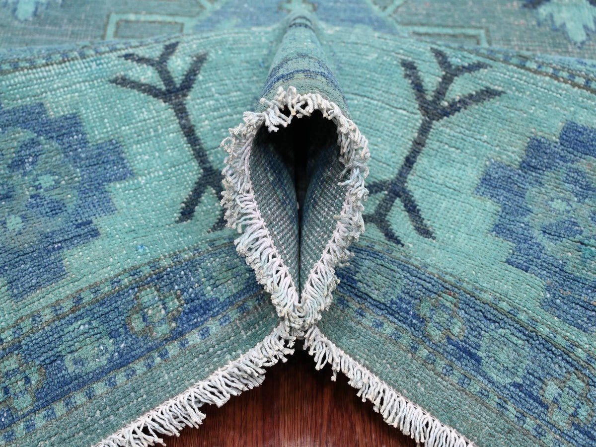 Kazak Kazak hand-knotted wool rug in Overdyed & Blue, 7'9" x 9'6" — SKU O020449 (view 5)