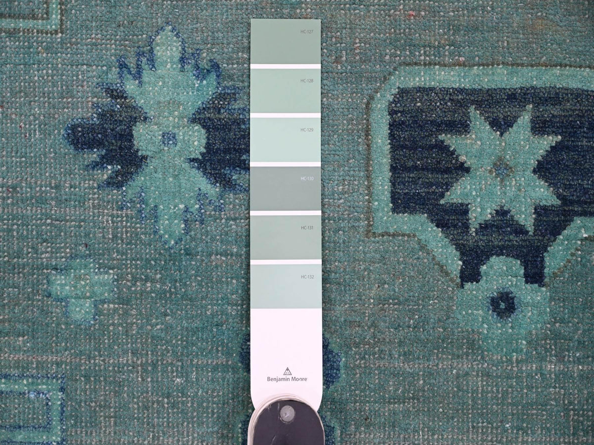 Kazak Kazak hand-knotted wool rug in Overdyed & Blue, 7'9" x 9'6" — SKU O020449 (view 7)