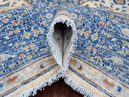 Mamluk Mamluk hand-knotted wool rug in Ivory & Blue, 8'1" x 9'8" — SKU O020453 (view 5)