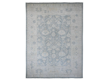 Oushak Oushak hand-knotted wool rug in Gray & Ivory, 11'9" x 15'5" — SKU O020462