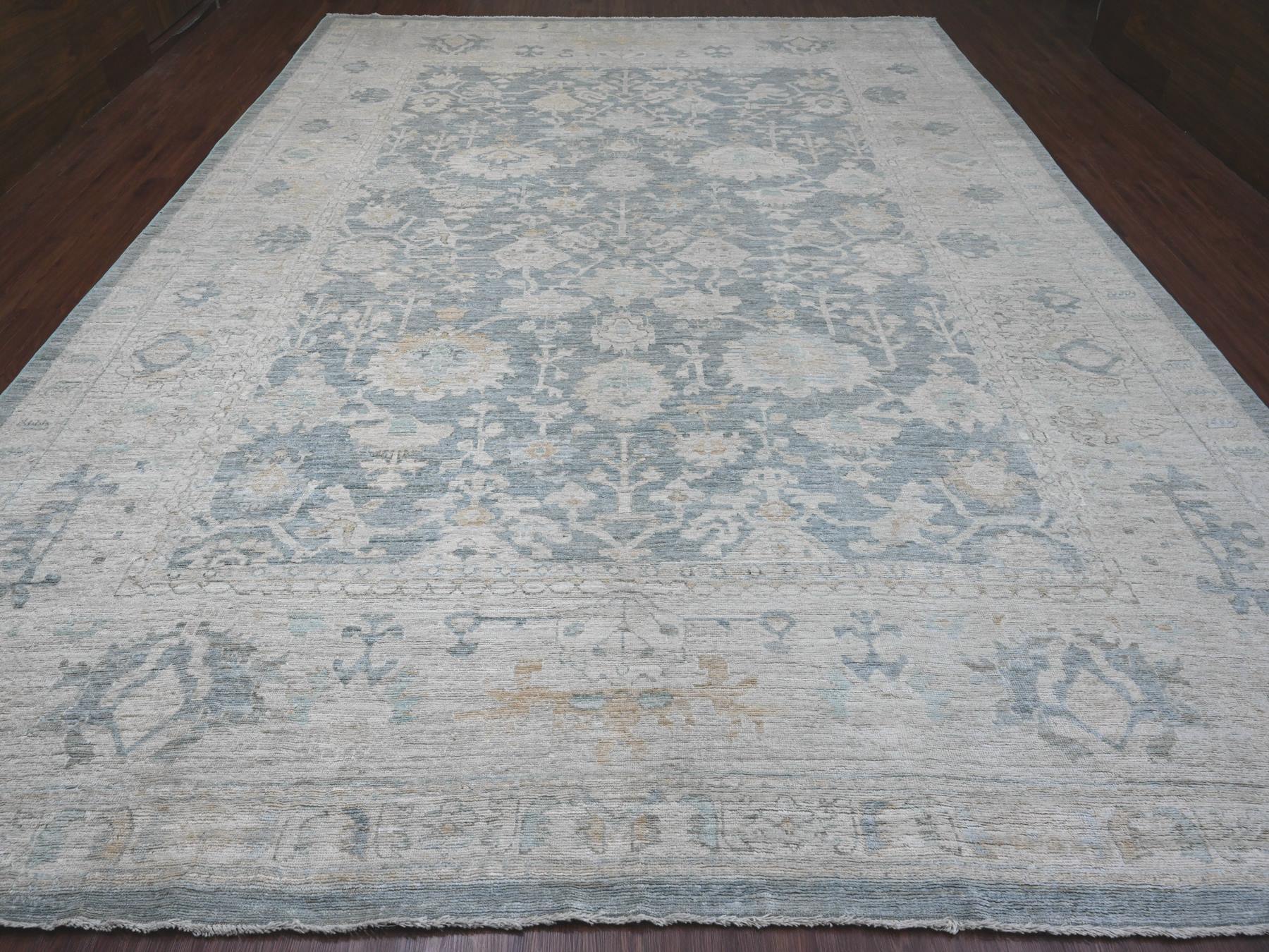 Oushak Oushak hand-knotted wool rug in Gray & Ivory, 11'9" x 15'5" — SKU O020462 (view 2)
