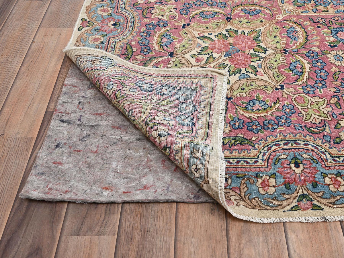 Kerman Vintage hand-knotted wool rug in Ivory, 11'9" x 23' — SKU O02046 (view 5)