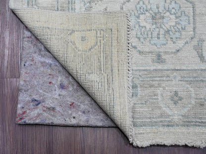 Oushak Oushak hand-knotted wool runner in Ivory & Brown, 2'10" x 13'7" — SKU O020473 (view 2)