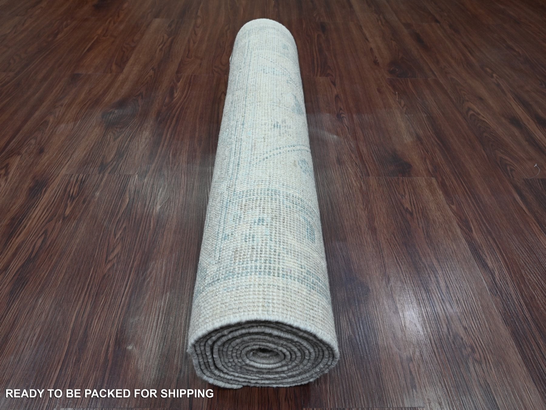 Oushak Oushak hand-knotted wool runner in Ivory & Brown, 2'10" x 13'7" — SKU O020473 (view 4)