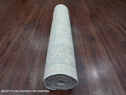 Oushak Oushak hand-knotted wool runner in Ivory & Brown, 2'10" x 13'7" — SKU O020473 (view 4)