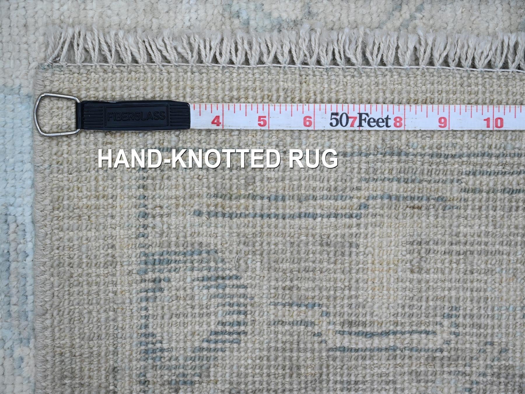 Oushak Oushak hand-knotted wool runner in Ivory & Brown, 2'10" x 13'7" — SKU O020473 (view 6)