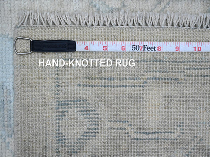 Oushak Oushak hand-knotted wool runner in Ivory & Brown, 2'10" x 13'7" — SKU O020473 (view 6)