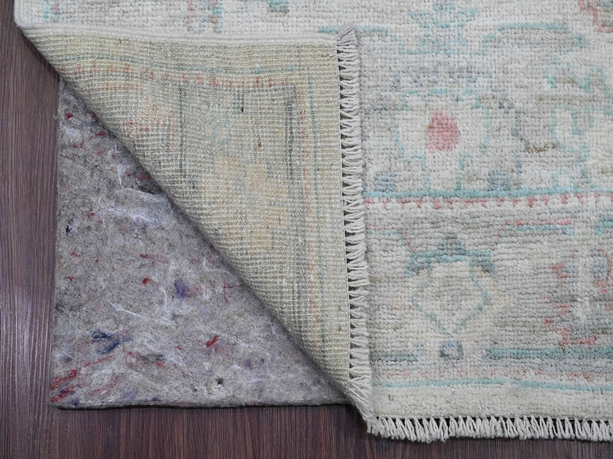 Oushak Oushak hand-knotted wool runner in Ivory & Gray, 2'10" x 11'7" — SKU O020475 (view 2)