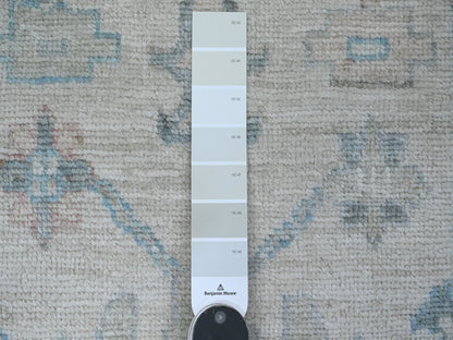 Oushak Oushak hand-knotted wool runner in Ivory & Gray, 2'10" x 11'7" — SKU O020475 (view 3)