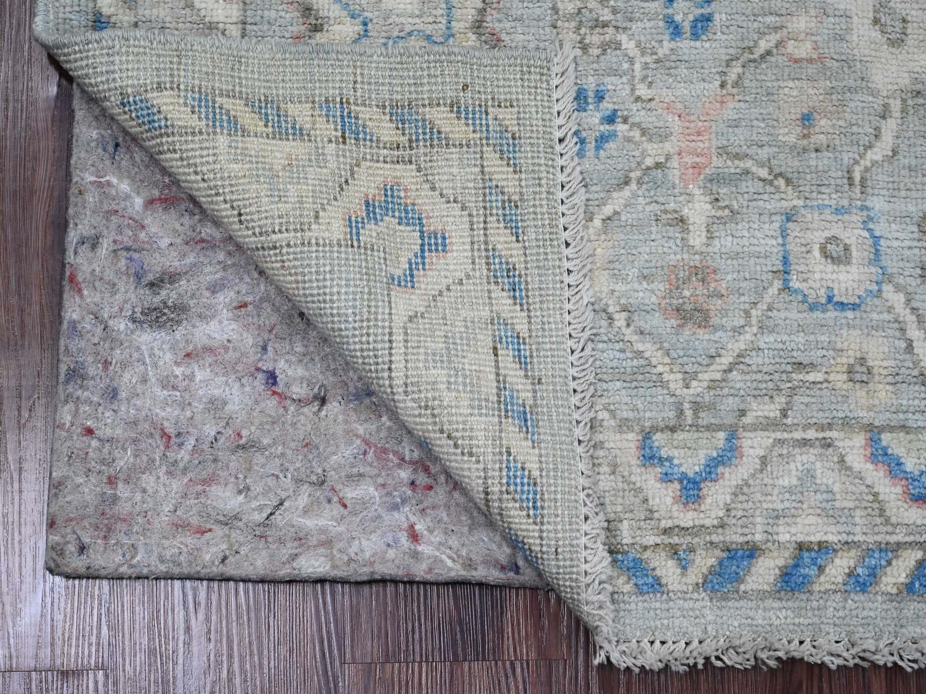 Gray 2'10" x 9'7" Oushak / Peshawar Hand knotted Wool Rug - Sku: O020477