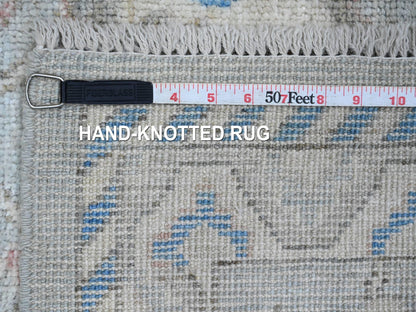 Grey 2'10" x 9'7" Oushak And Peshawar Hand knotted Wool Rug - Sku: O020477