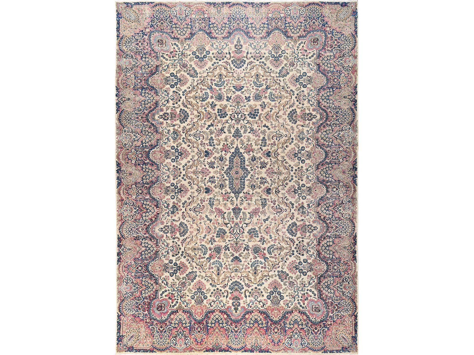 Ivory 11'5" x 16'10" Vintage Hand knotted Wool Rug - Sku: O02047