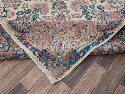 Kerman Vintage hand-knotted wool rug in Ivory, 11'5" x 16'10" — SKU O02047 (view 7)