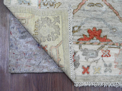 Oushak Oushak hand-knotted wool runner in Gray & Ivory, 2'11" x 10'6" — SKU O020480 (view 2)