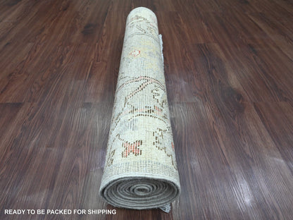 Oushak Oushak hand-knotted wool runner in Gray & Ivory, 2'11" x 10'6" — SKU O020480 (view 4)