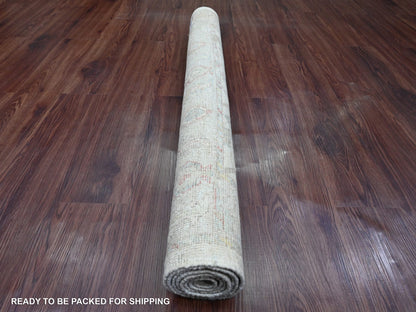 Ivory 3'11" x 5'11" Oushak And Peshawar Hand knotted Wool Rug - Sku: O020487