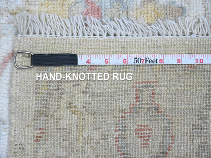 Ivory 3'11" x 5'11" Oushak And Peshawar Hand knotted Wool Rug - Sku: O020487