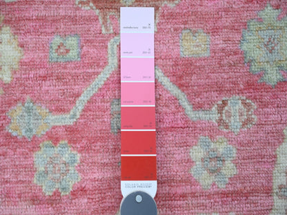 Pink 4'1" x 6'0" Oushak / Peshawar Hand knotted Wool Rug - Sku: O020488