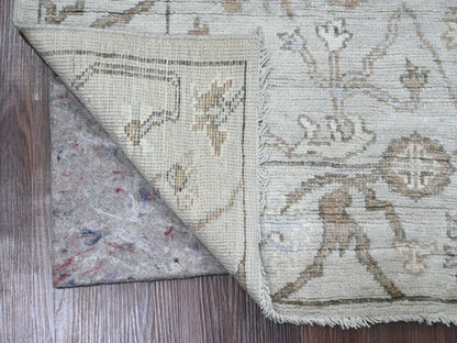 Grey 4'0" x 5'10" Oushak And Peshawar Hand knotted Wool Rug - Sku: O020489