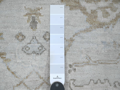 Grey 4'0" x 5'10" Oushak And Peshawar Hand knotted Wool Rug - Sku: O020489