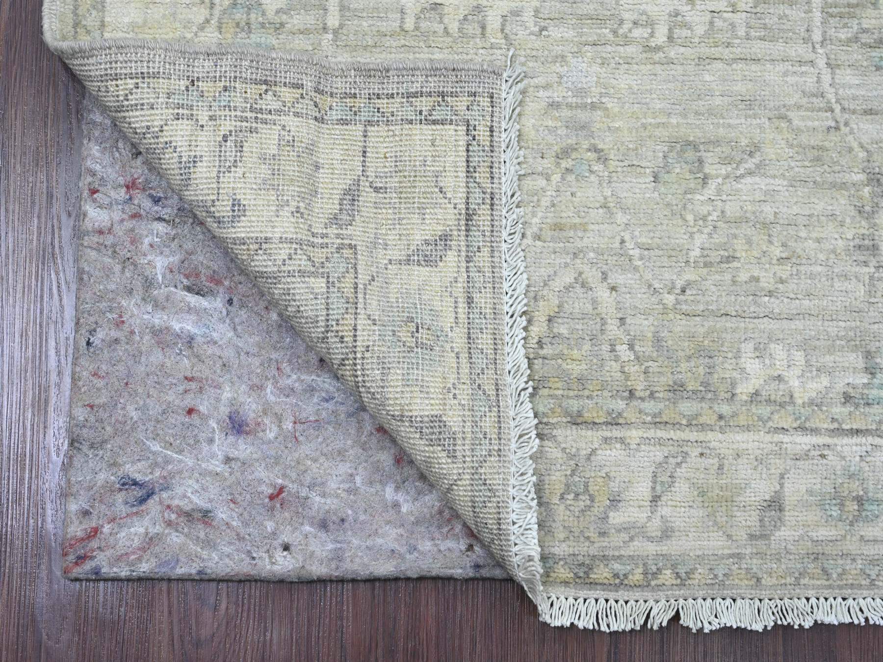 Gray 2'8" x 9'11" Oushak / Peshawar Hand knotted Wool Rug - Sku: O020499