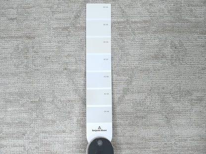 Peshawar Oushak hand-knotted wool runner in Ivory & Light Gray, 2'8" x 14'11" — SKU O020501 (view 3)