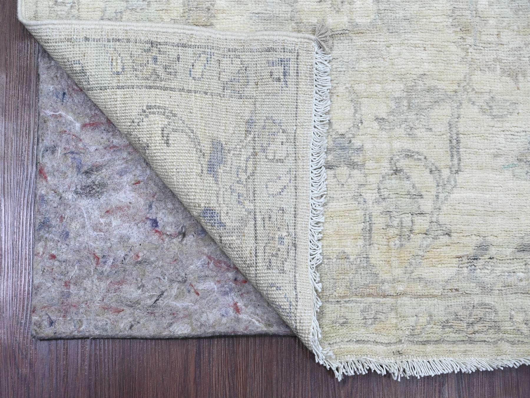 Peshawar Oushak hand-knotted wool runner in Ivory & Gray, 2'5" x 11'7" — SKU O020502 (view 2)