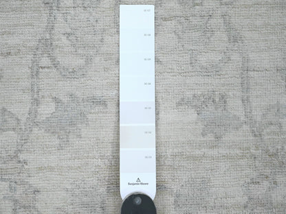 Peshawar Oushak hand-knotted wool runner in Ivory & Gray, 2'5" x 11'7" — SKU O020502 (view 3)