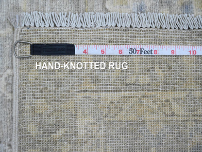 Peshawar Oushak hand-knotted wool runner in Gray, 2'8" x 11'9" — SKU O020504 (view 6)