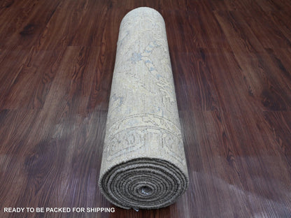 Peshawar Oushak hand-knotted wool runner in Gray, 2'8" x 16'1" — SKU O020507 (view 4)