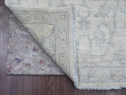 Peshawar Oushak hand-knotted wool runner in Ivory & Gray, 2'5" x 11'1" — SKU O020509 (view 2)